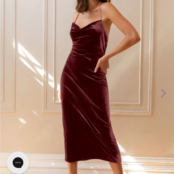 Jenny Yo Dark Berry Velvet Midi Dress - Picture 2 of 12